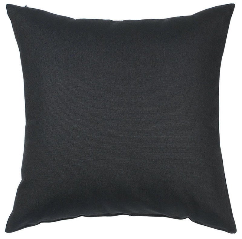 TangDepot Cotton Solid Throw Pillow Covers, 12 INCH x 12 INCH, Charcoal Gray - Image 1
